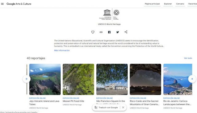 Acceso a la selección de la Unesco con el Paisaje Cultural en el desplegable inferior