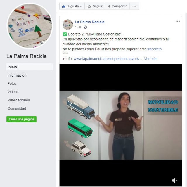 La Palma Recicla se queda en casa Facebook ECOreto Movilidad
