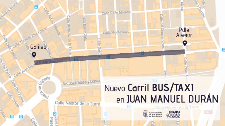 El Ayuntamiento acondiciona un carril BUS/taxi en Juan Manuel Durán
