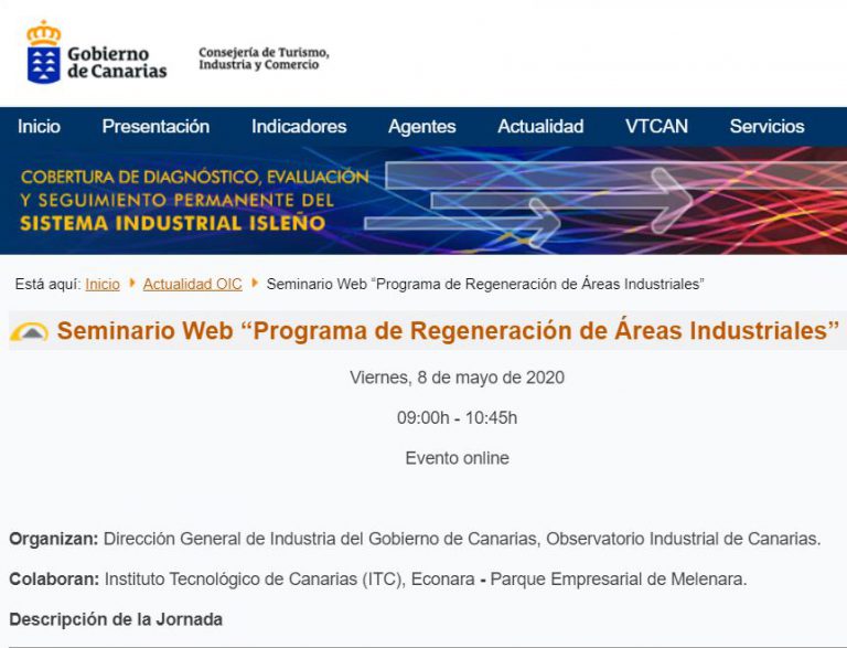  El Gobierno informa al sector empresarial y a otras administraciones sobre las ayudas para mejorar las áreas industriales de Canarias