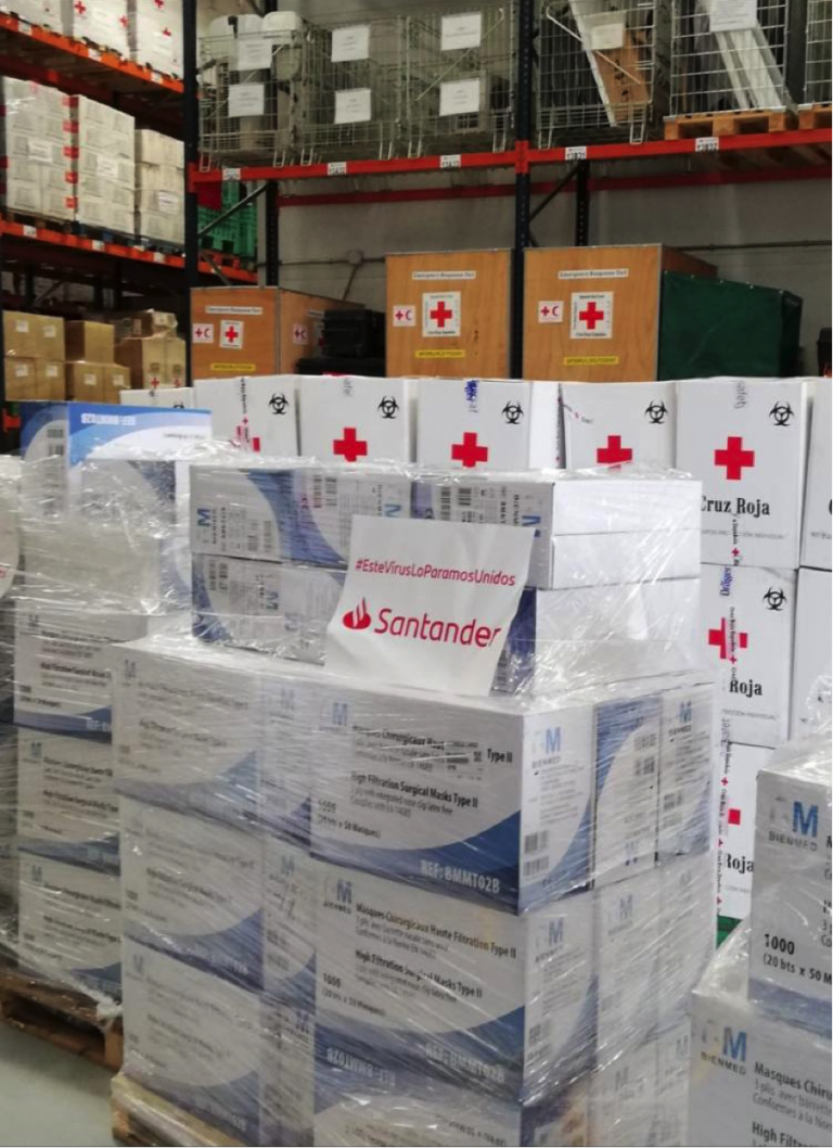 Banco Santander dedica ya más de 100 millones  a iniciativas solidarias contra la pandemia