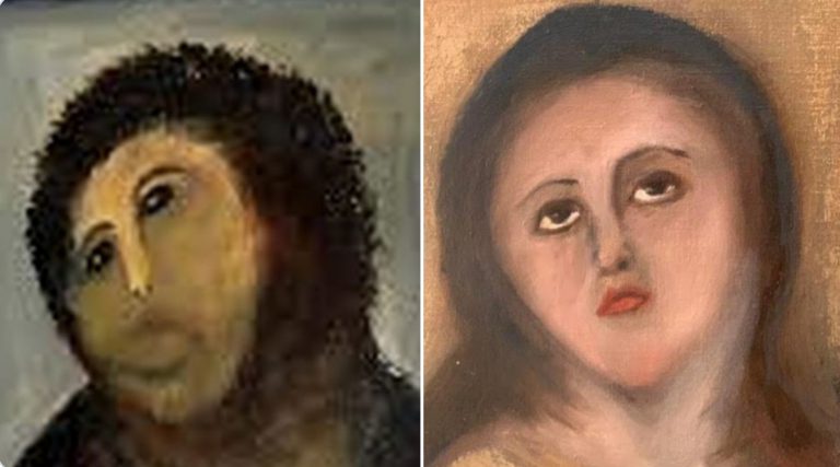 Un restaurador de muebles hace un nuevo Ecce Homo con un cuadro de Murillo