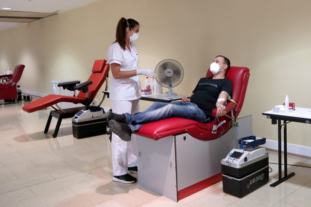 Uno de los donantes que ha estrenado esta mañana las nuevas instalaciones