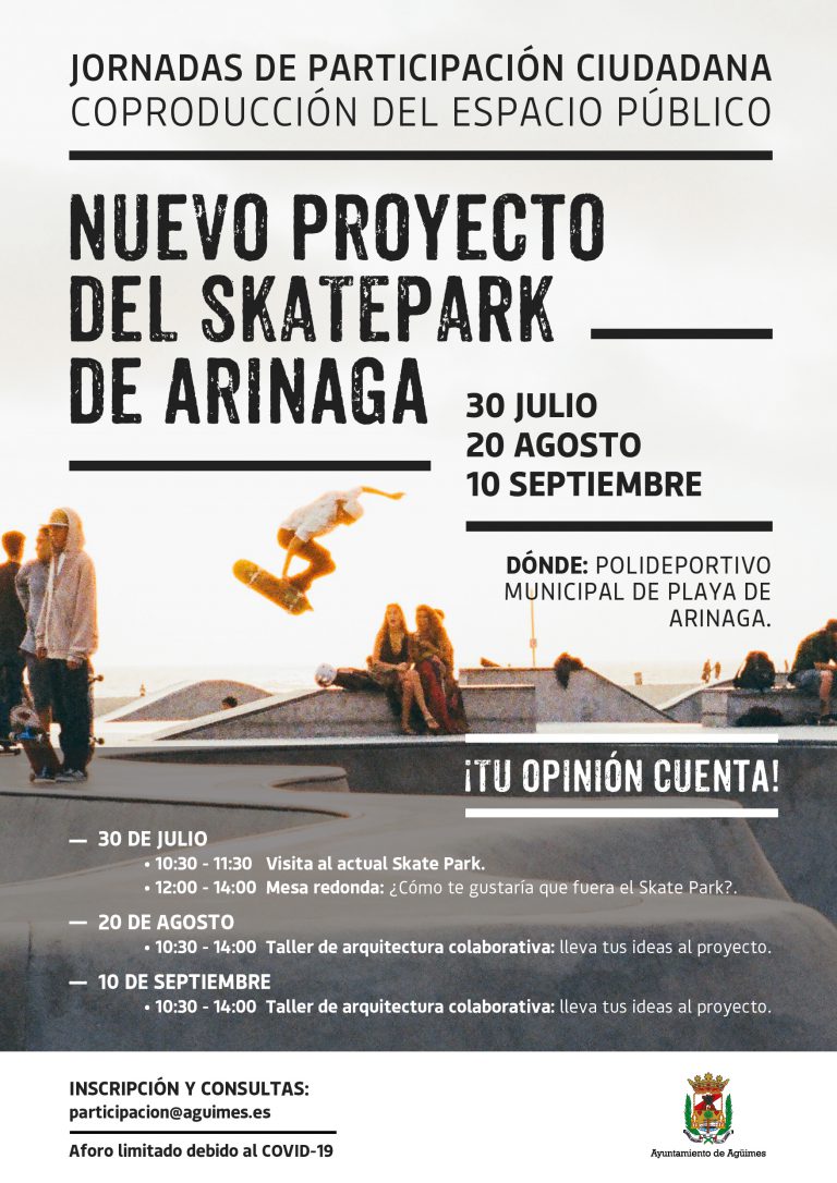 Las ideas de la ciudadanía definirán el proyecto del nuevo Skate Park de Playa de Arinaga