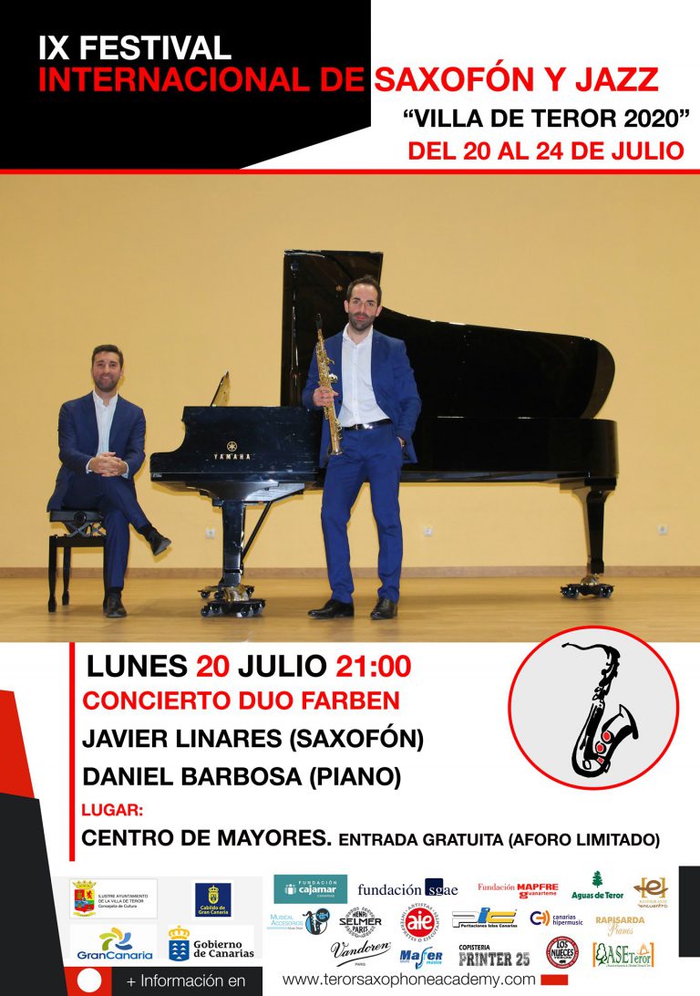 El IX Festival Internacional de Saxofón y Jazz ‘Villa de Teror’ se celebrará del 20 al 24 de julio