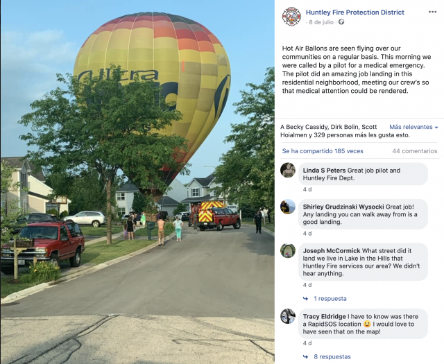 Un globo aterriza de emergencia en pleno vecindario tras el desmayo de una pasajera 1 Captura de pantalla 2020 07 13 a las 10.58.25