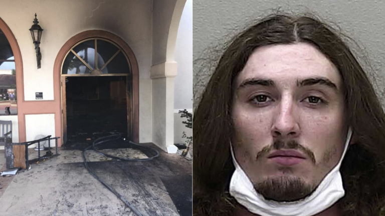 Estrella su vehículo contra una iglesia y la prende fuego con los feligreses dentro