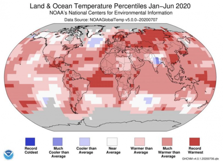 Asia, Europa y Sudamérica registran el primer semestre del año más cálido desde 1910