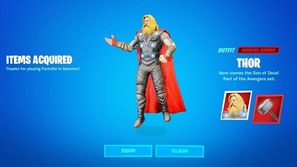 Fortnite se viste de superhéroe Márvel en su cuarta temporada 4 skin-thor