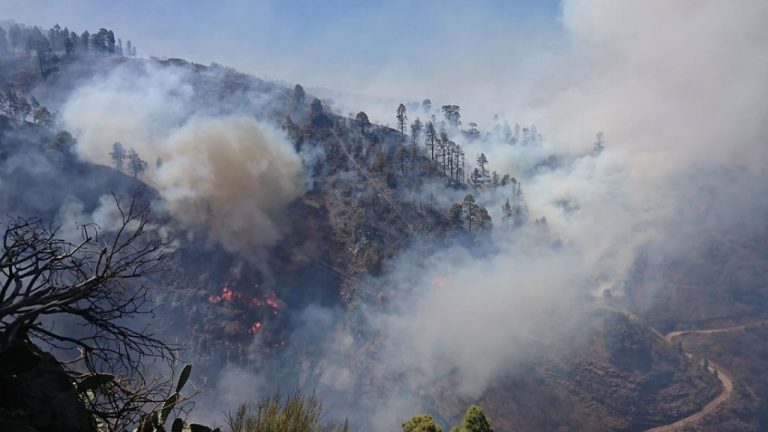 Los vecinos evacuados por el incendio de Garafía aún no pueden volver a sus casas