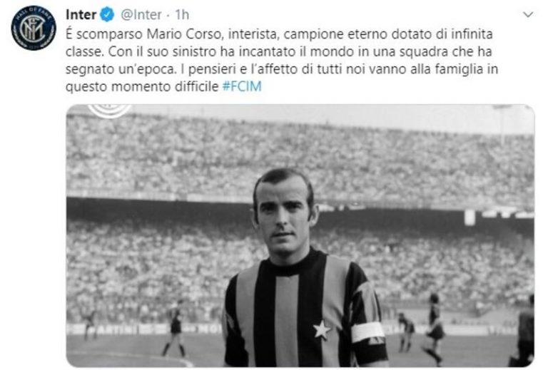 Fallece Mario Corso, histórico jugador del 'Grande Inter'