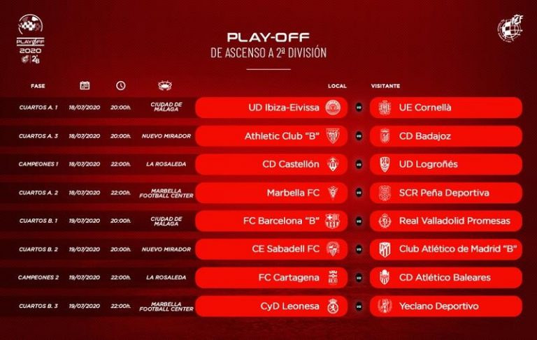 Anunciados horarios de los ocho primeros duelos de ascenso a Segunda