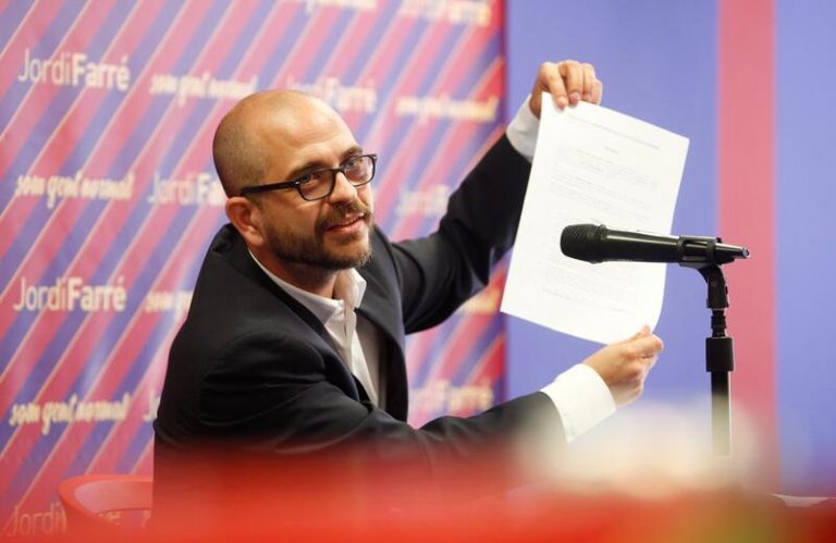 El precandidato Jordi Farré presenta una moción de censura contra Bartomeu