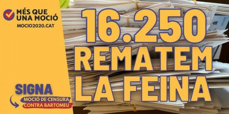 'Més que una Moció' roza las firmas necesarias y pide 