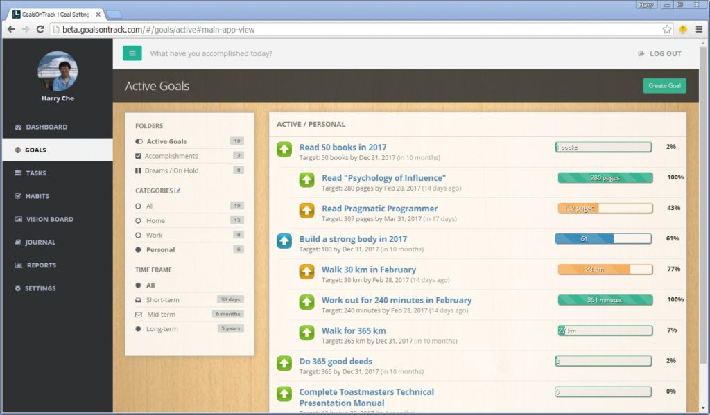 goal son track, cumple tus objetivos