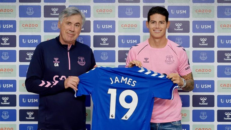 El palo de James Rodríguez al Madrid: así se divierte en el Everton