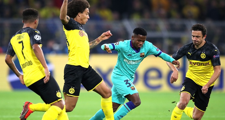 Debut FC Barcelona más joven, Borussia Dortmund