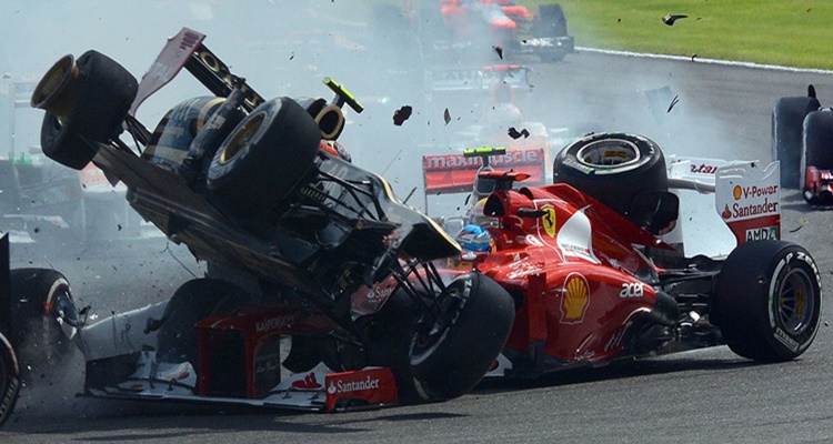 Grosjean accidente Spa 2012