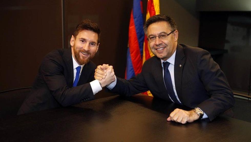 Messi y Bartomeu