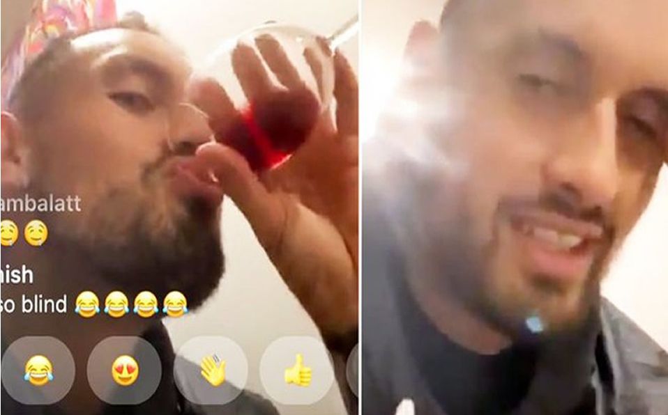 Nik Kyrgios borracho en Instagram