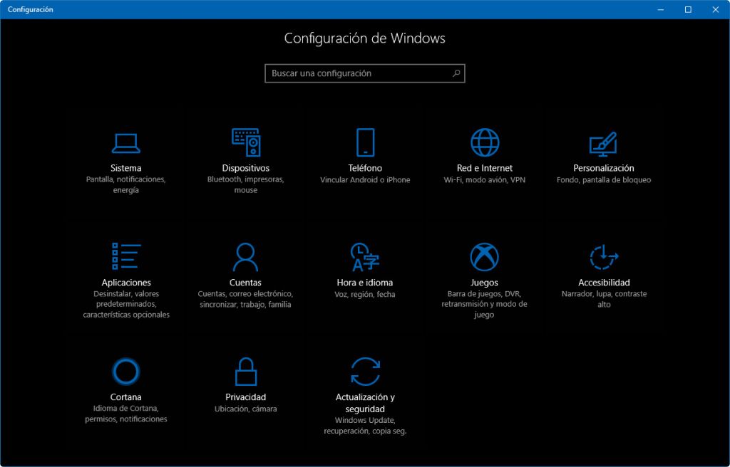 panel de control microsoft