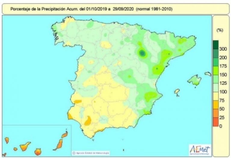 El año hidrológico termina con más lluvias de lo normal en casi toda España