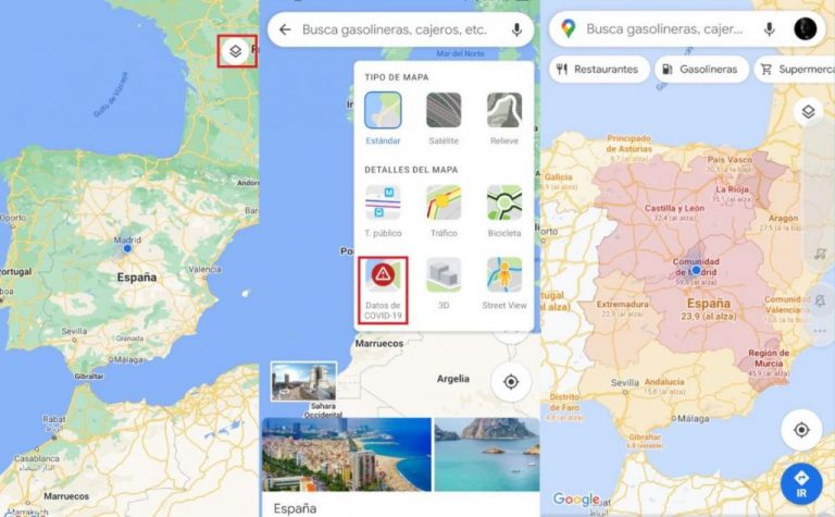 Así puedes poner la capa de coronavirus en Google Maps