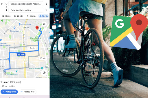 opciones ruta con google maps