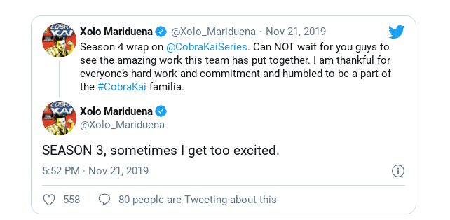 Todo lo que sabemos sobre la temporada 3 de Cobra Kai en Netflix 4 Tweets Cobra Kai 3