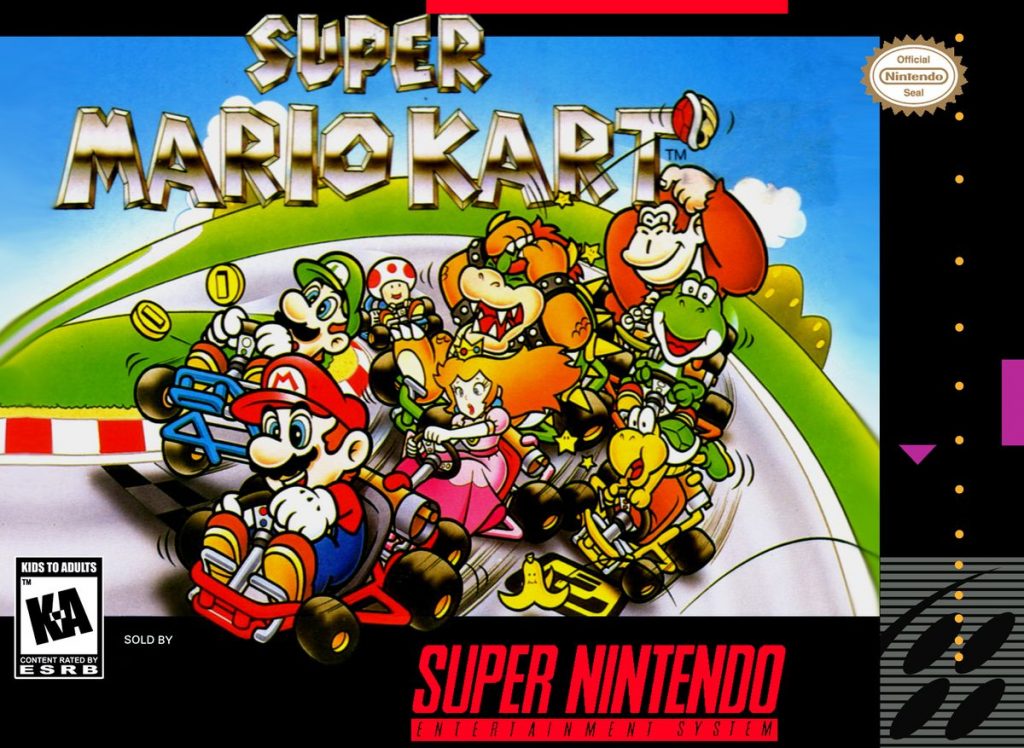 Portada del Super Mario Kart, un clásico de los 90
