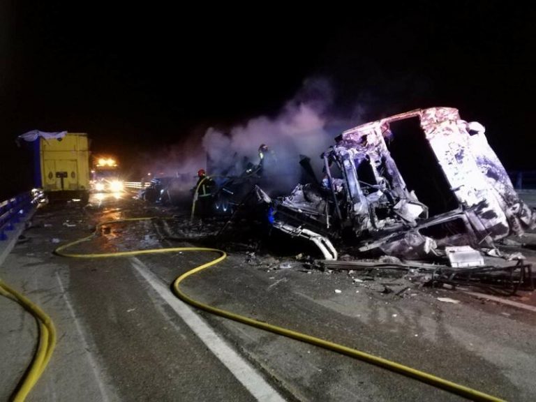 Un accidente entre camiones en la A-23 deja un fallecido en la provincia de Teruel
