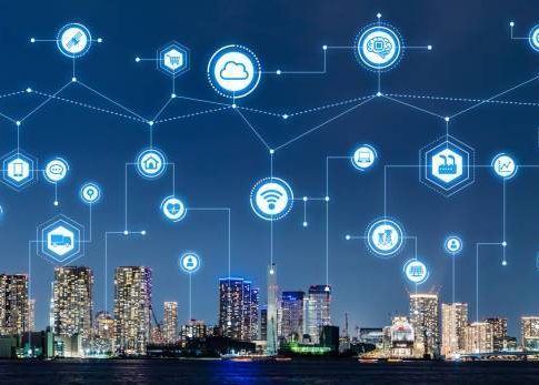 Smart city and telecommunication concept.