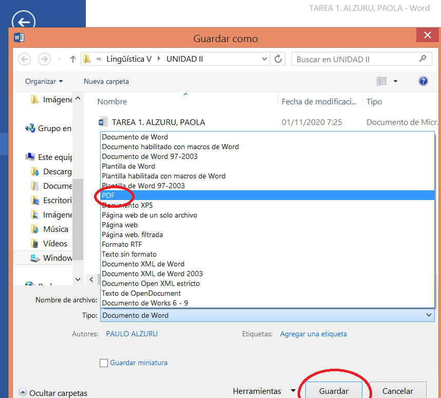 Cómo convertir un documento de Word a formato PDF