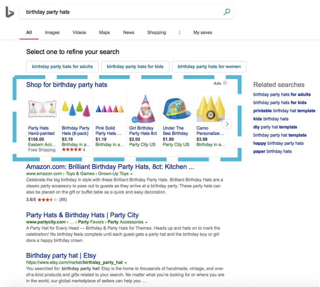 Qué es Bing 10 Bing Shopping