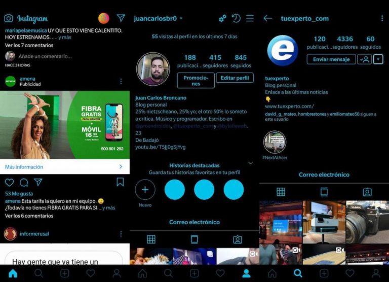 Cómo cambiar paso a paso a modo oscuro Instagram