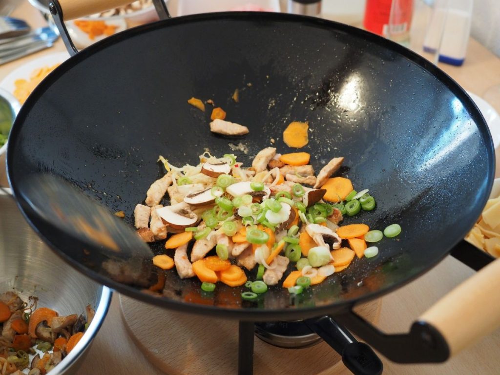 Preparacion del wok de vegetales