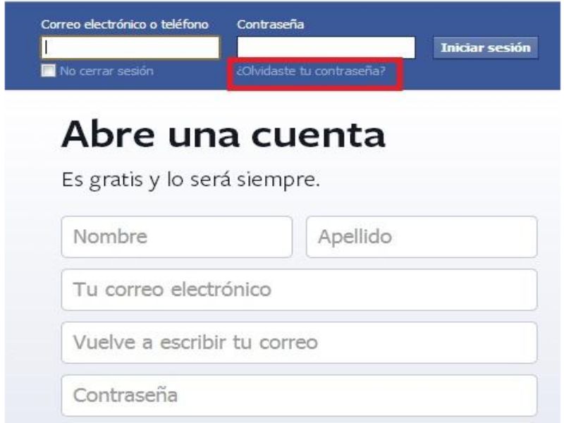 Recuperación de tu cuenta de Facebook
