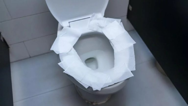 Por qué no deberías cubrir la taza del baño público con papel higiénico