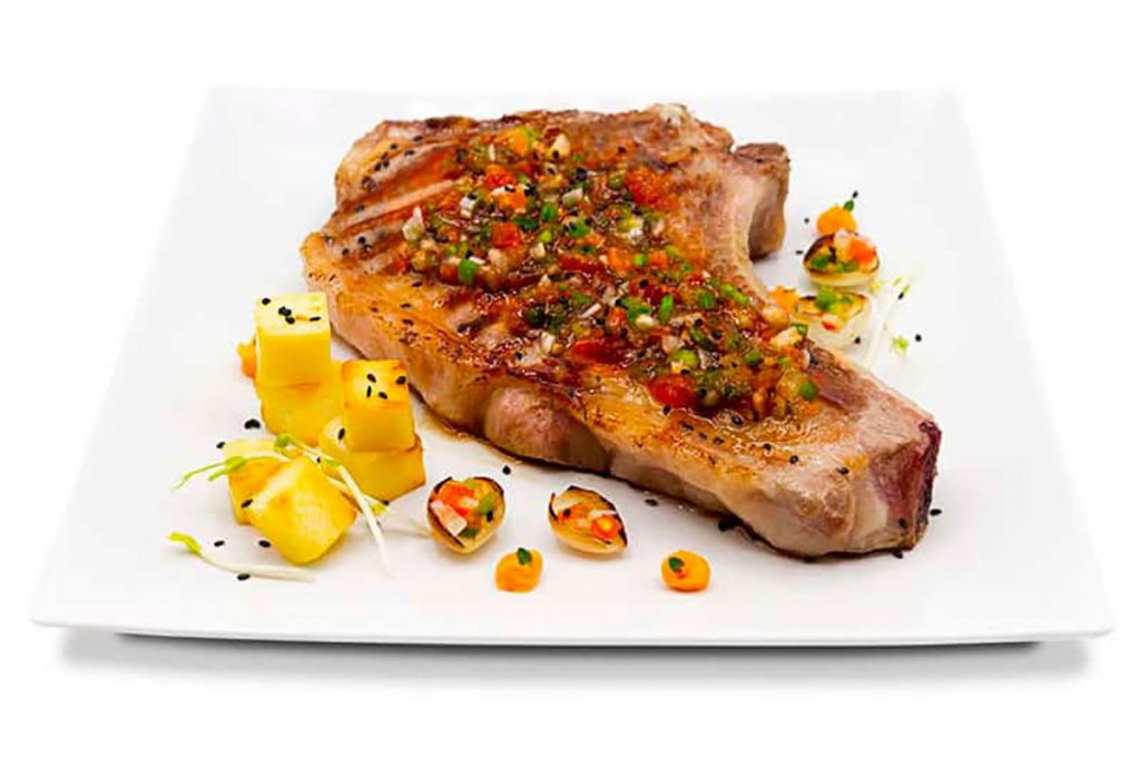 Chuletón a la plancha con mantequilla de queso azul