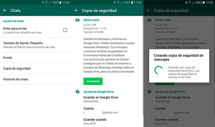 Cómo conservar los mensajes temporales de WhatsApp aunque se autodestruyan 142 Copia de seguridad WhatsApp