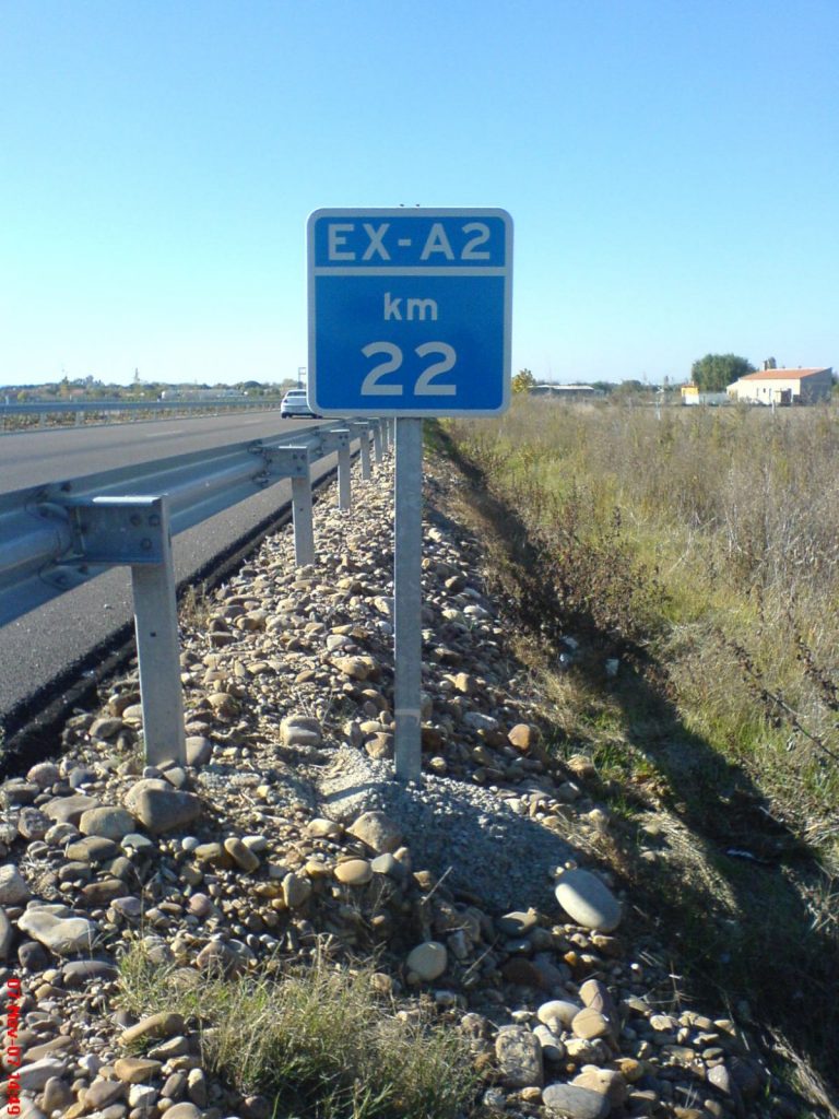 Ejemplo de hitos kilométricos: 