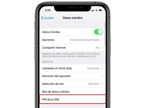 Cambiar el PIN de la tarjeta SIM en un iPhone