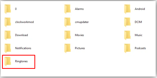 carpeta para tono de llamada