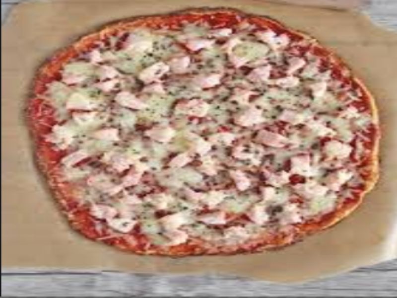 Pizza de coliflor en microondas