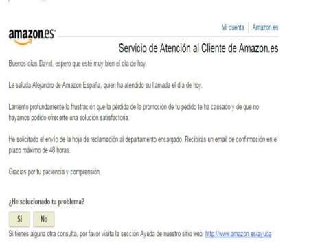 portada hoja de reclamaciones en Amazon