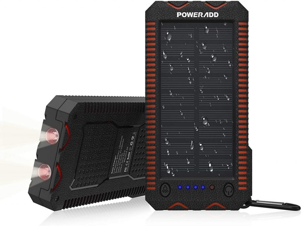 Powerbank con carga solar para que nunca te quedes sin autonomía 188 poweradd cargador solar portatil