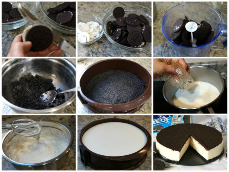 preparacion de la tarta de Oreo a la Thermomix