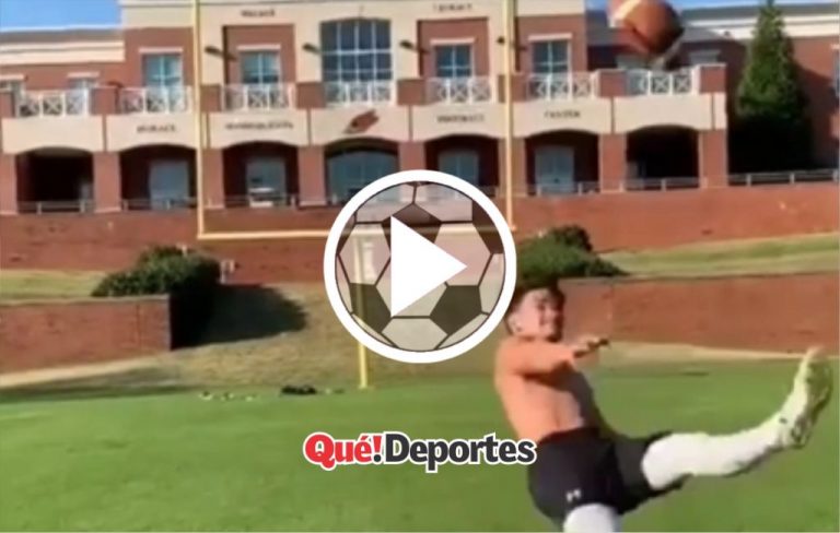 Chilena completa imposible ¡Con una pelota de rugby!