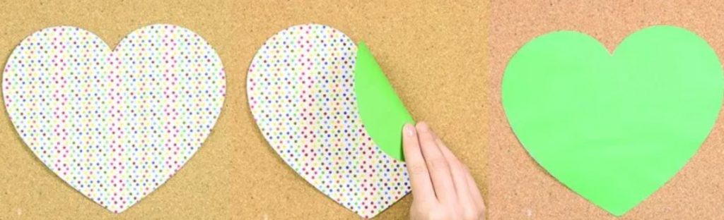 sobre de hoja en forma de corazón