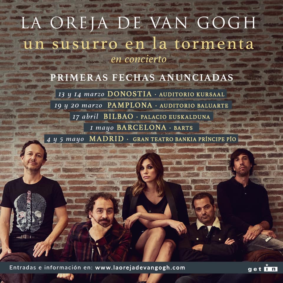 La Oreja de Van Gogh presenta la gira "Un susurro en la tormenta - en concierto" 1 La Oreja de Van Gogh concierto Un susurro en la tormenta gira